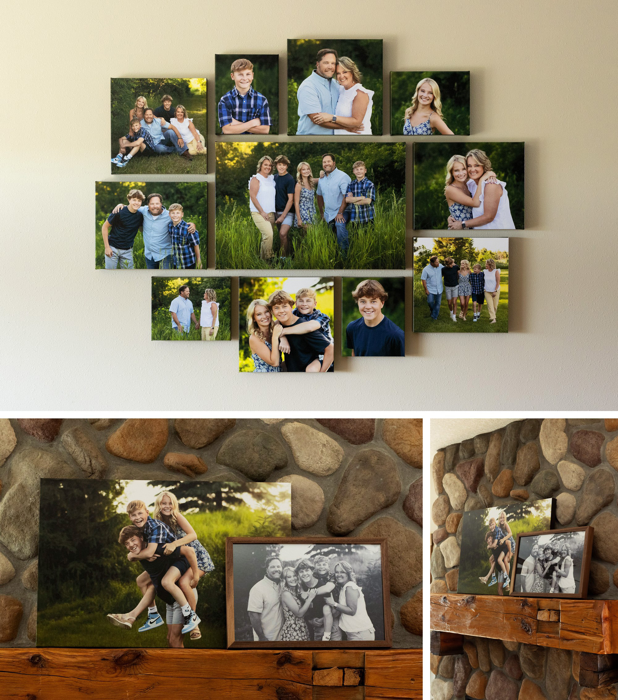 canvas collection and framed wall prints for Minnesota family session