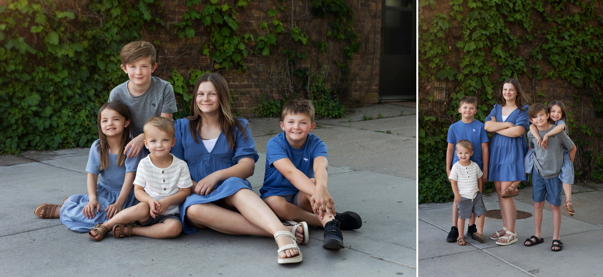 Sibling photos during Minnesota family pictures