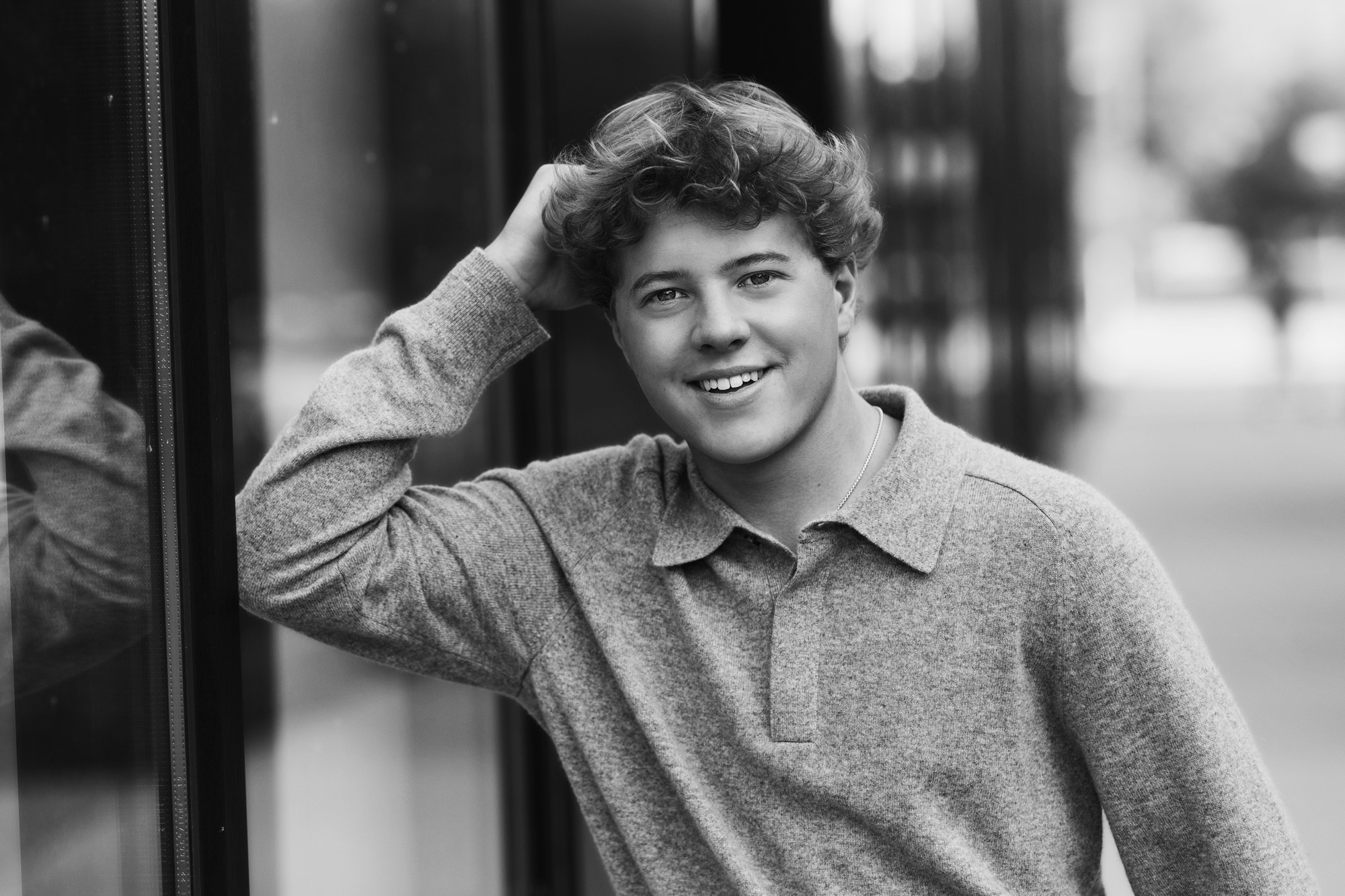 Becker High School senior pictures in Minneapolis with relaxed urban style