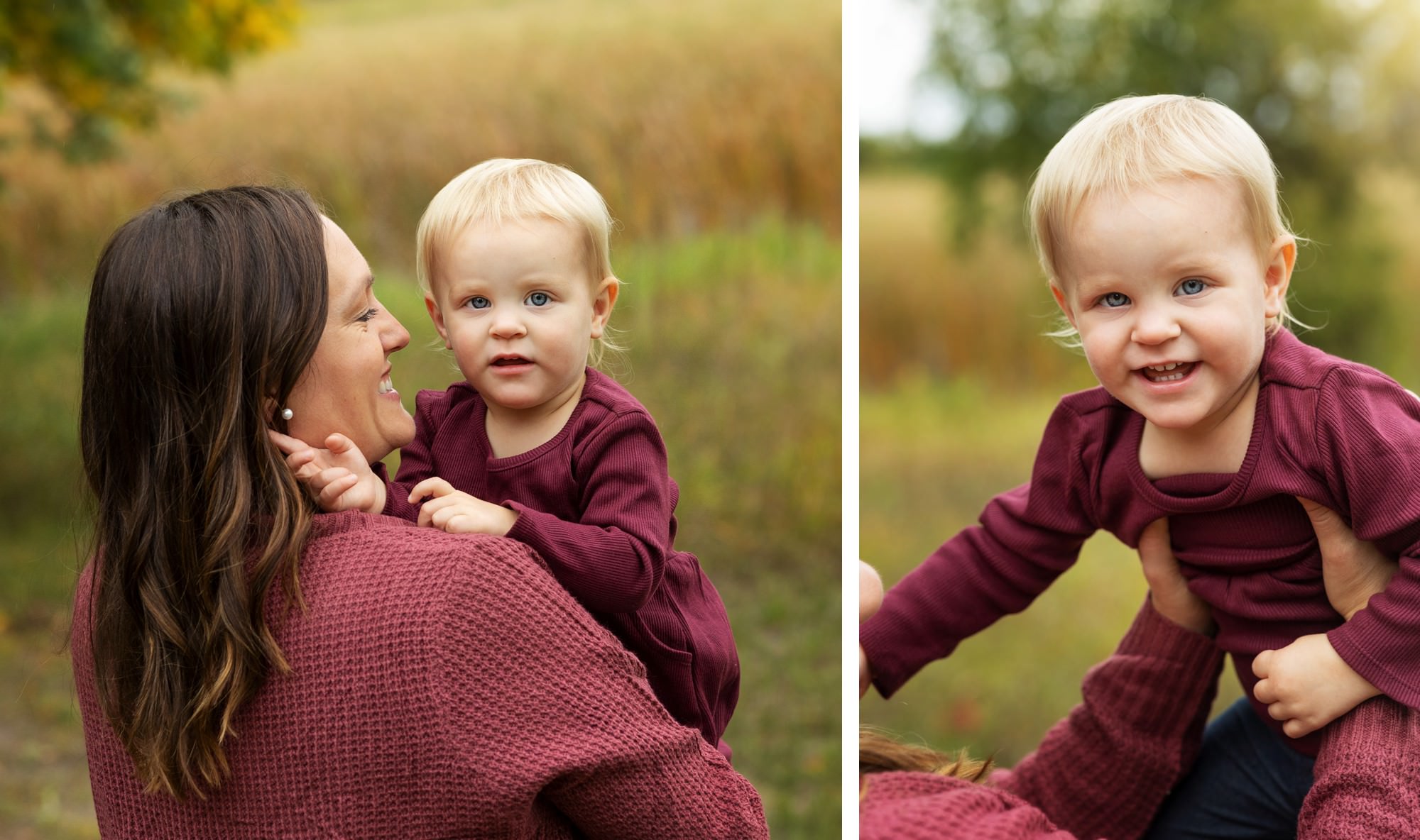 Mom and daughter during MN family photo session in fall
