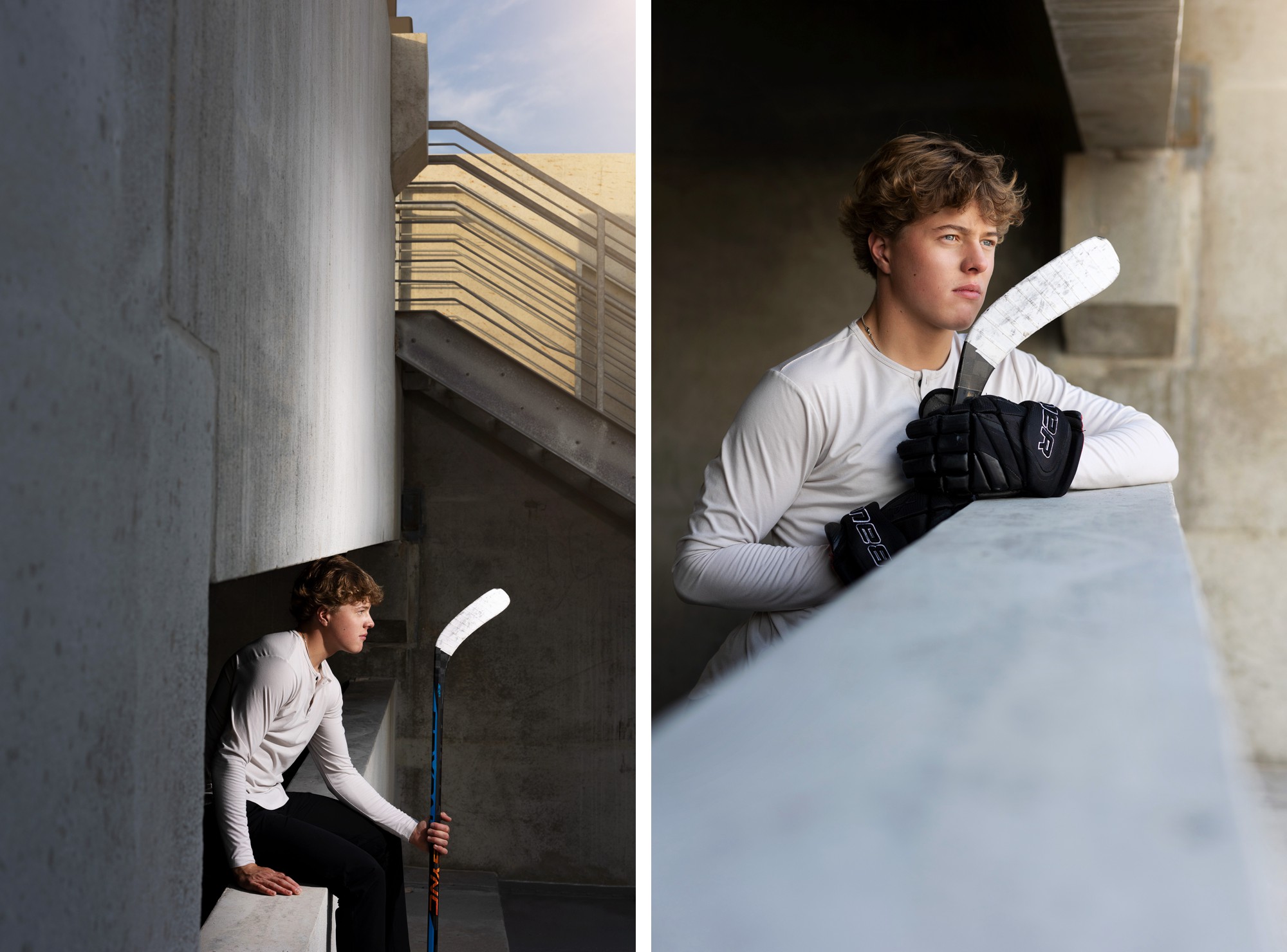 Hockey Photos of Minnesota Senior Guy in Urban Location