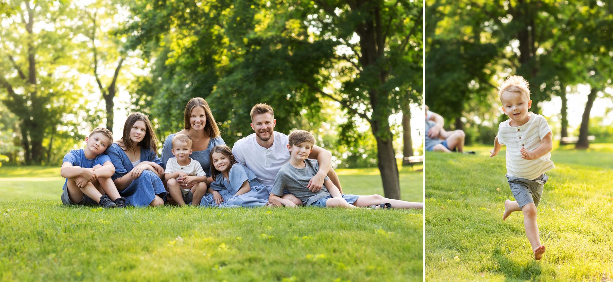 Minnesota family photographer capturing relaxed outdoor family photos