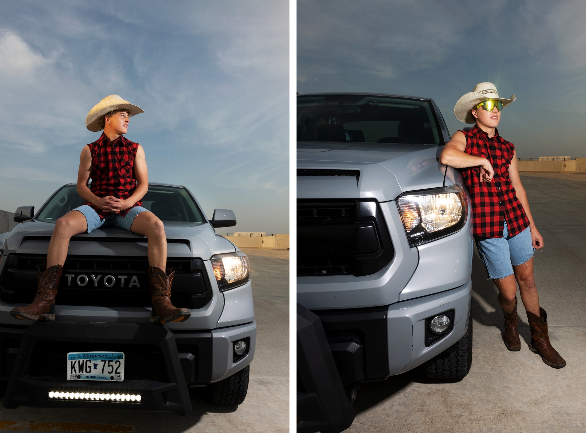 Funny Photos of High School Guy and his Truck in Minnesota
