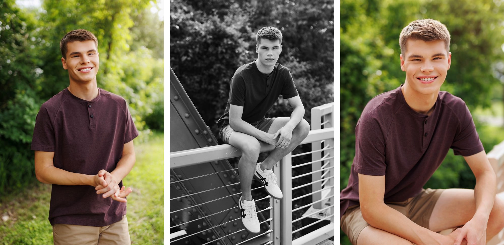 casual photos of Cathedral High School Grad in Boom Island Park Minneapolis
