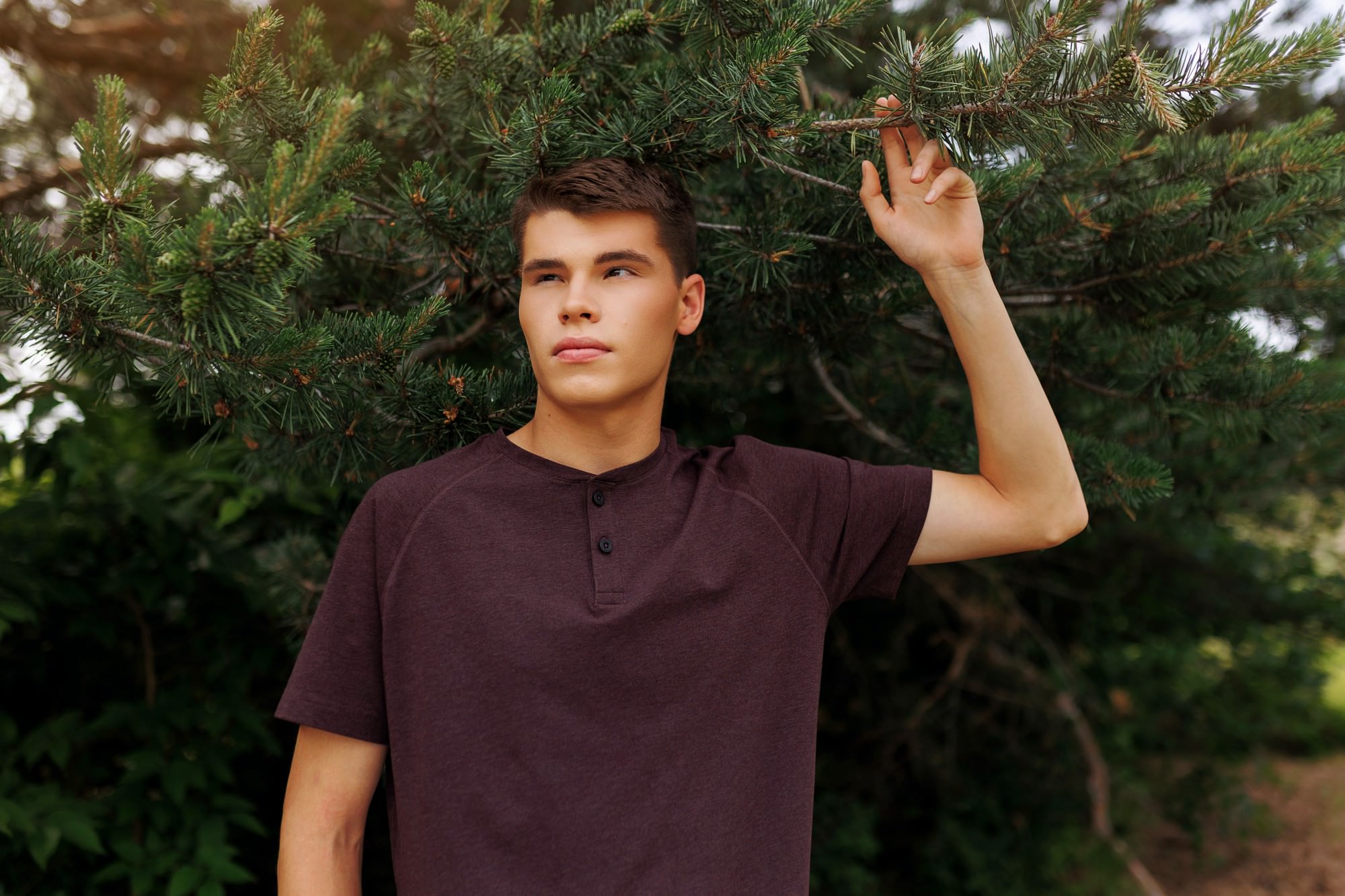 Serious senior guy photo in Minneapolis nature park