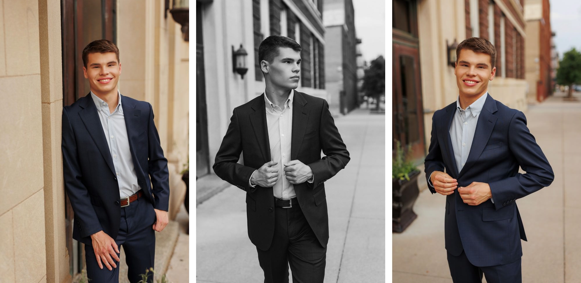 Classy guy senior photos in suit