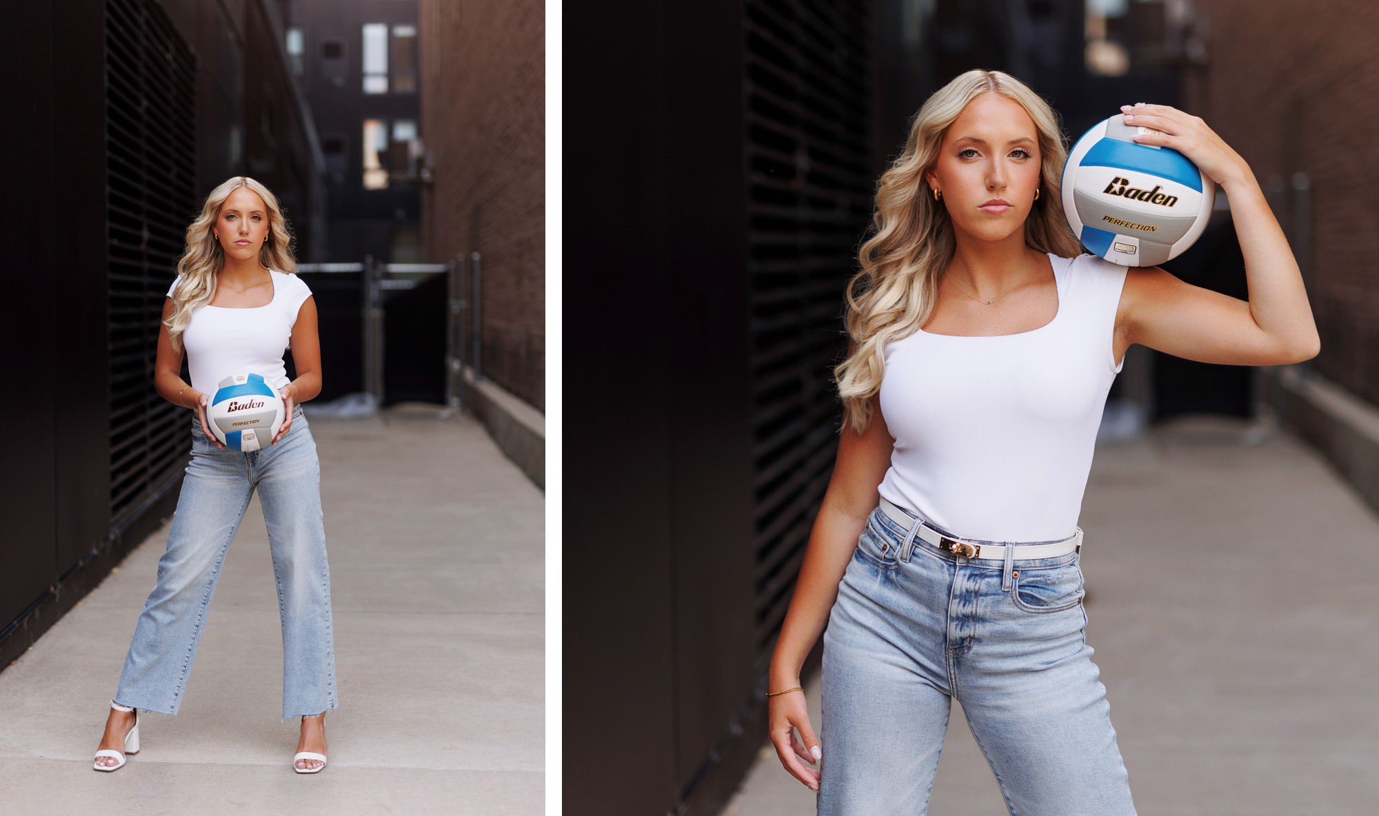 Volleyball senior pictures in Minneapolis featuring high school athlete
