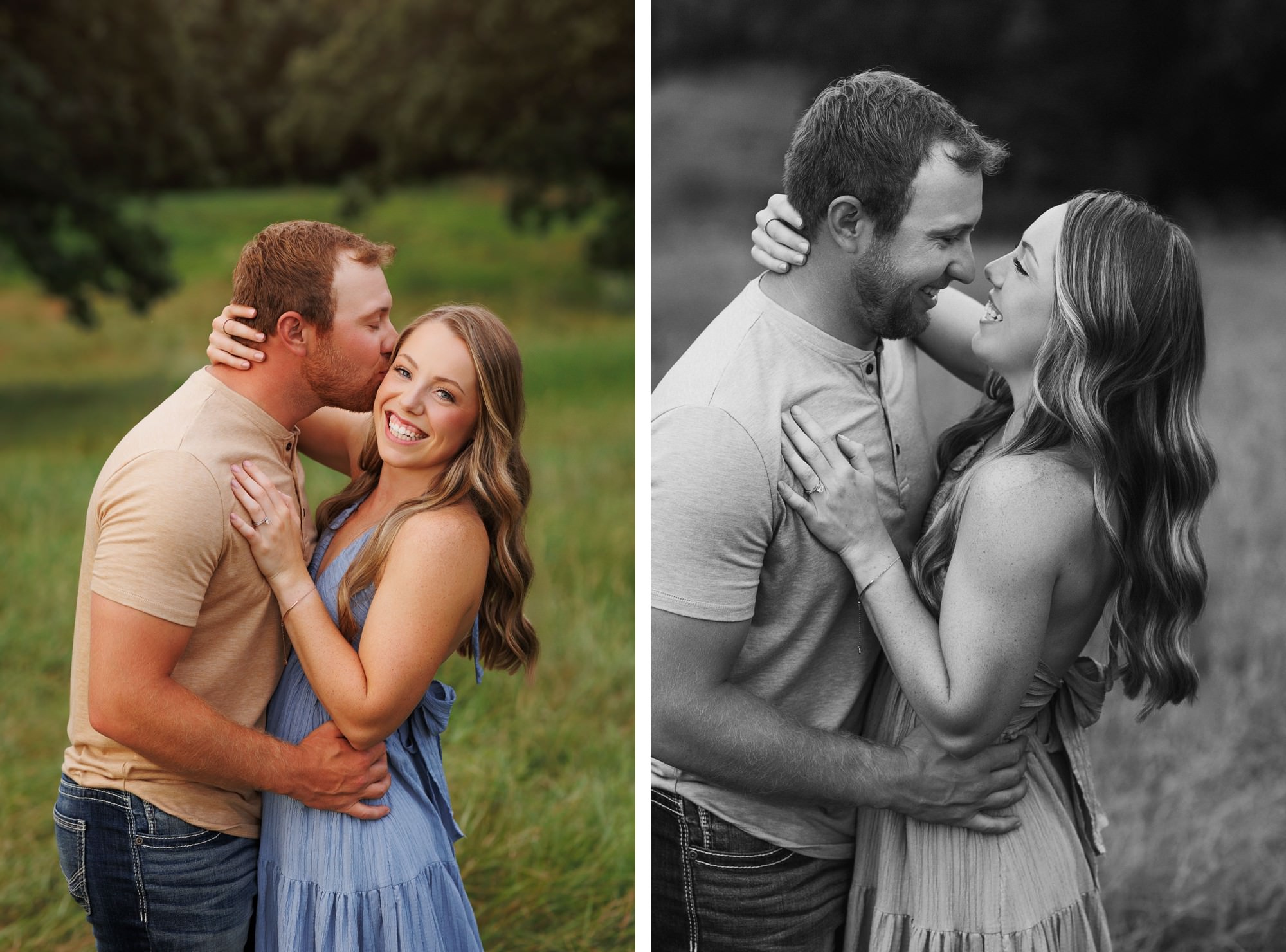 Playful photo of couple having fun during family photos in Minnesota