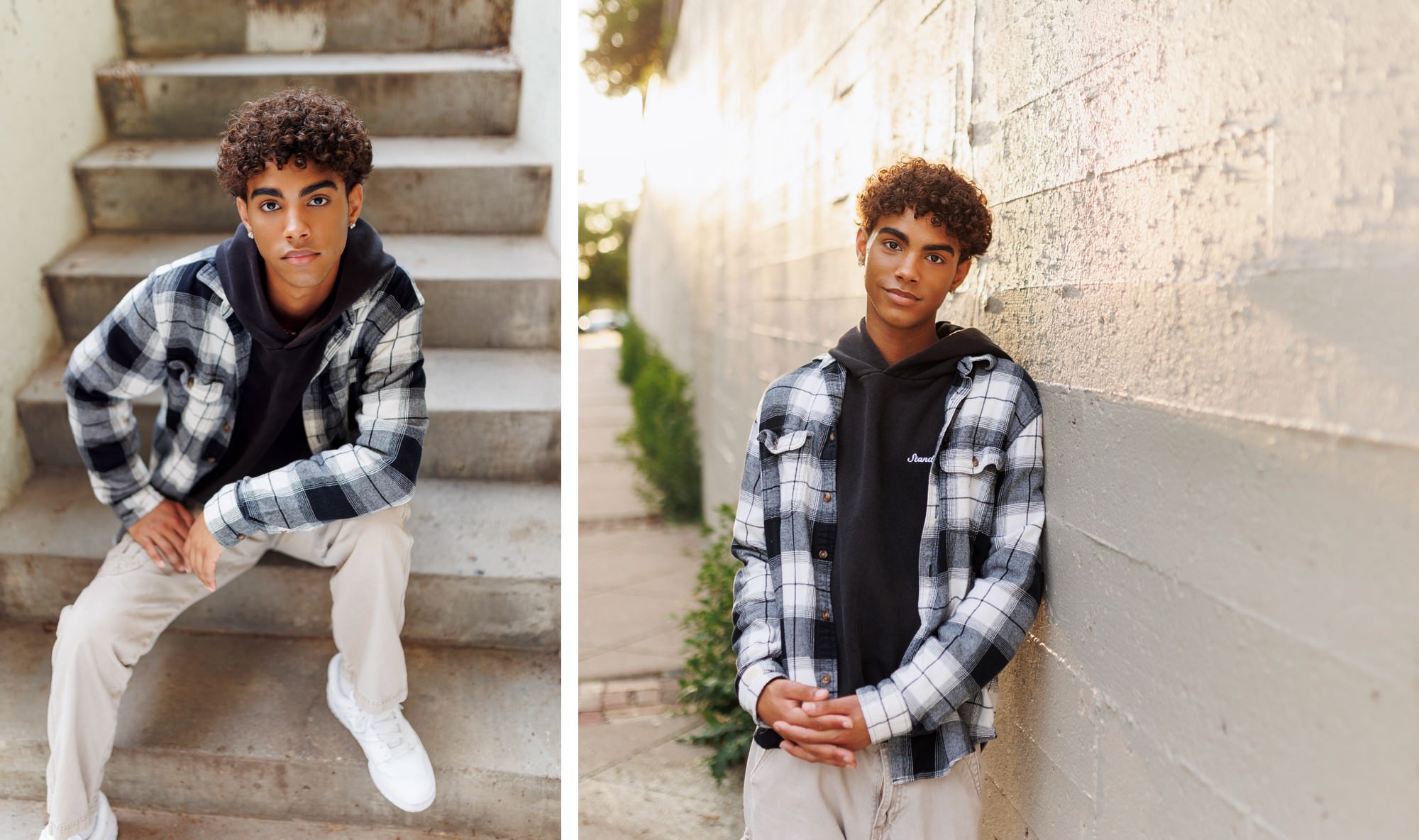 stylish senior portrait of guy in downtown minneapolis